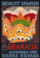 Werbung des spanischen Touristenverbandes für Reisen nach Granada; González  Hermenegildo Lanz, um 1930